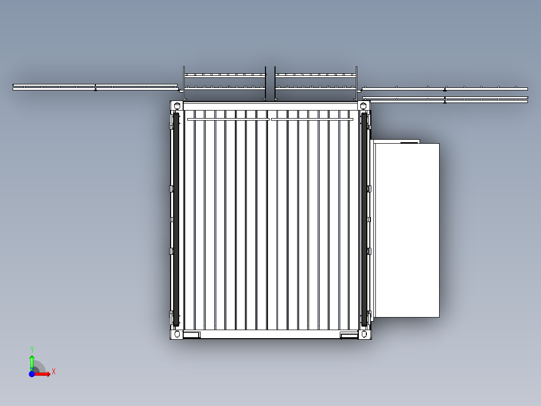 40英尺太阳能集装箱前视图