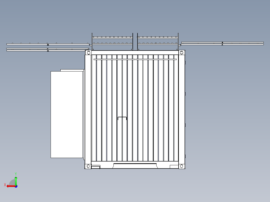 40英尺太阳能集装箱后视图