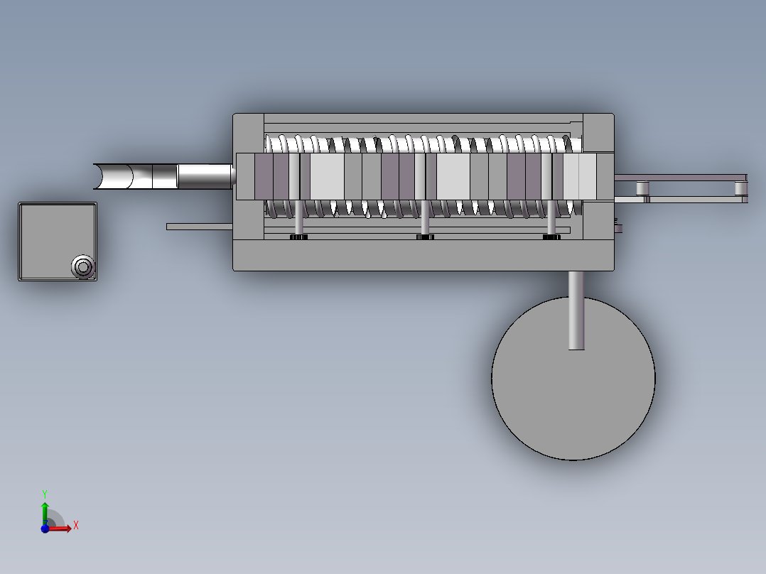洗瓶机设计三维SW图前视图