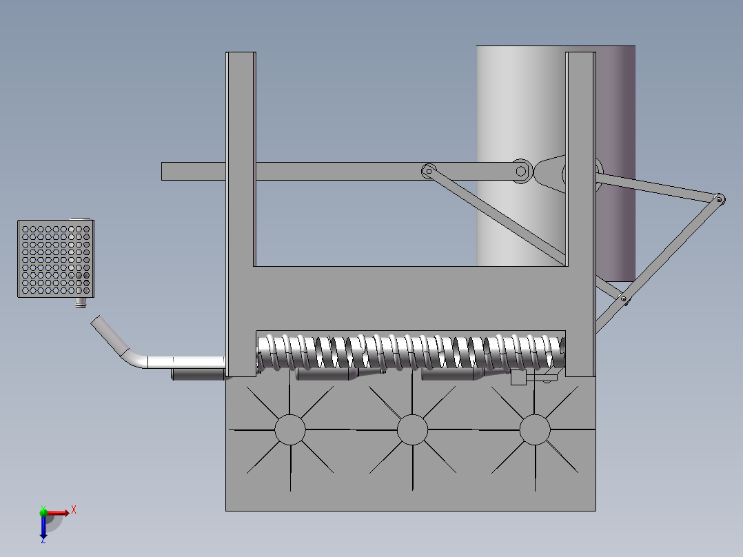 洗瓶机设计三维SW图俯视图