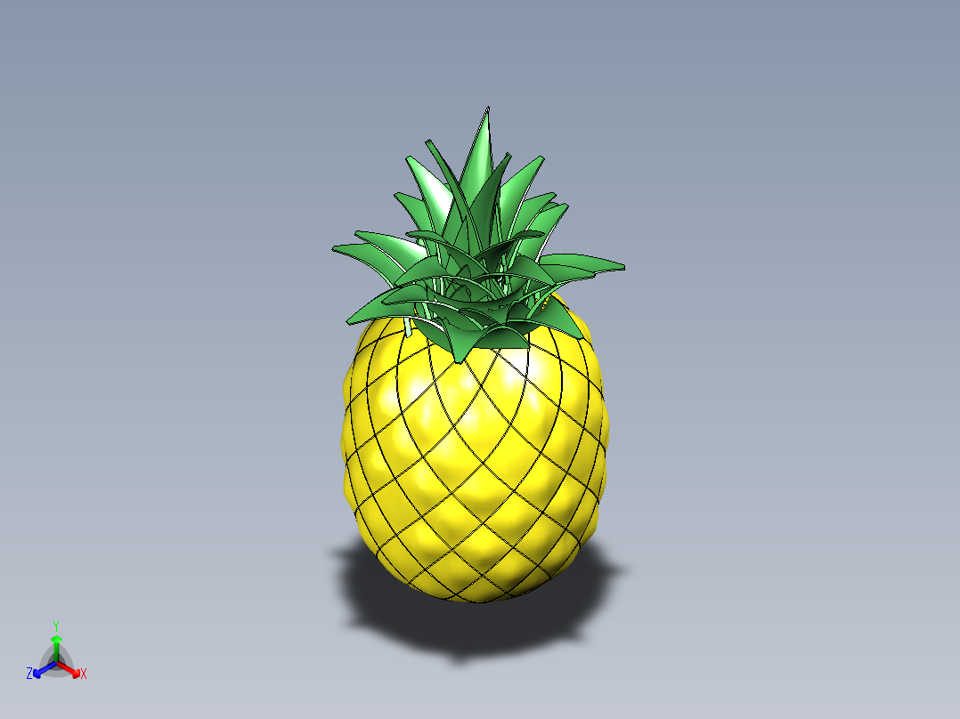 菠萝正等轴测图