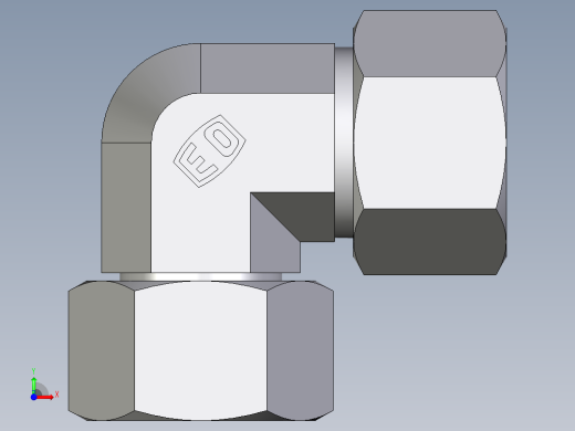 卡套式工业通用硬管接头EO_Swivel_nut_elbow_EW20ZSCF前视缩略图