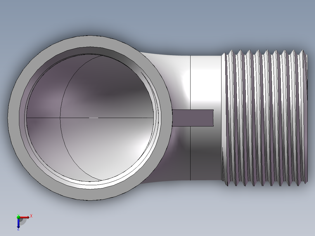 弯头-等径内外丝 DN25俯视图