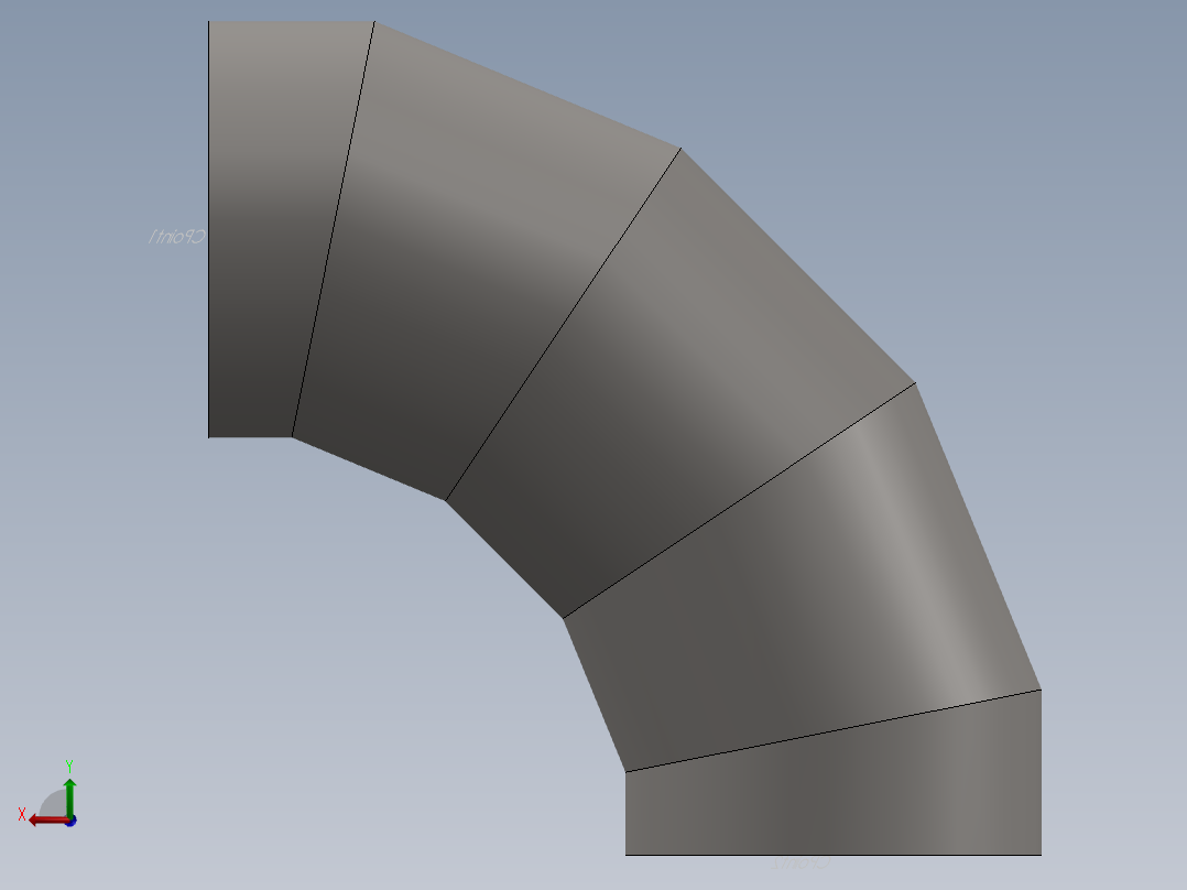 hvac round duct 90deg elbow后视图