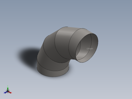 hvac round duct 90deg elbow正等轴测缩略图