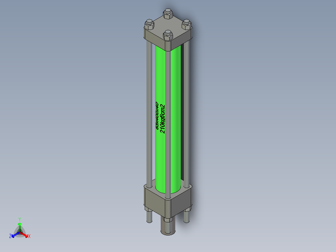 液压缸正等轴测图