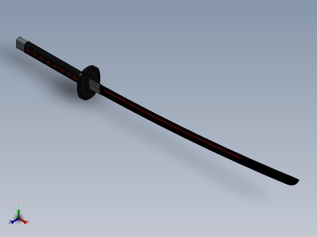 剑、宝剑(115)正等轴测图