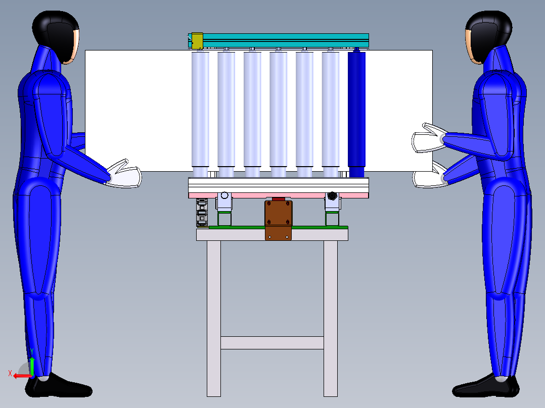 钣金压平卷弯机器后视图