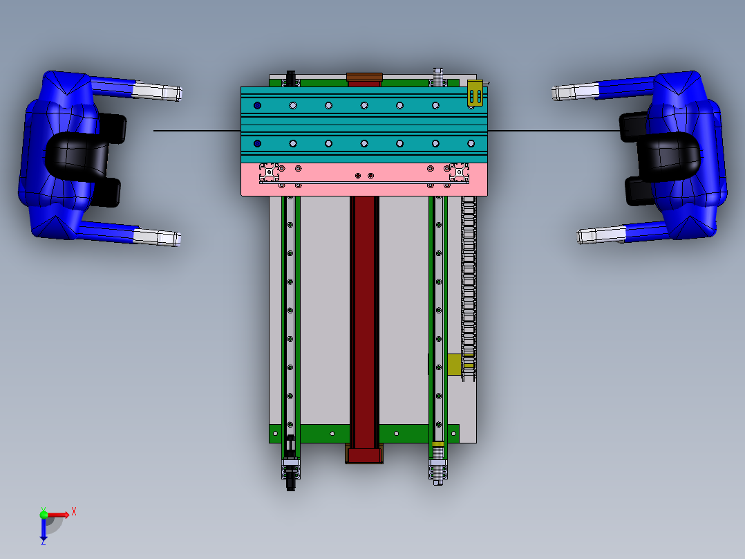 钣金压平卷弯机器俯视图