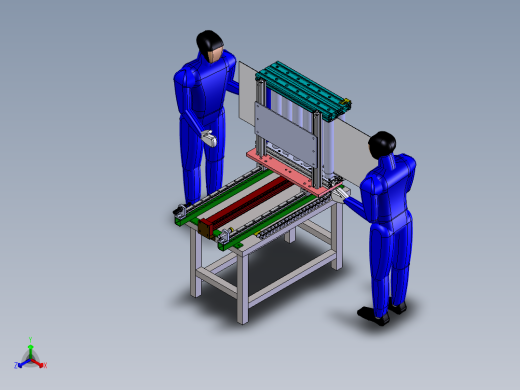钣金压平卷弯机器正等轴测缩略图