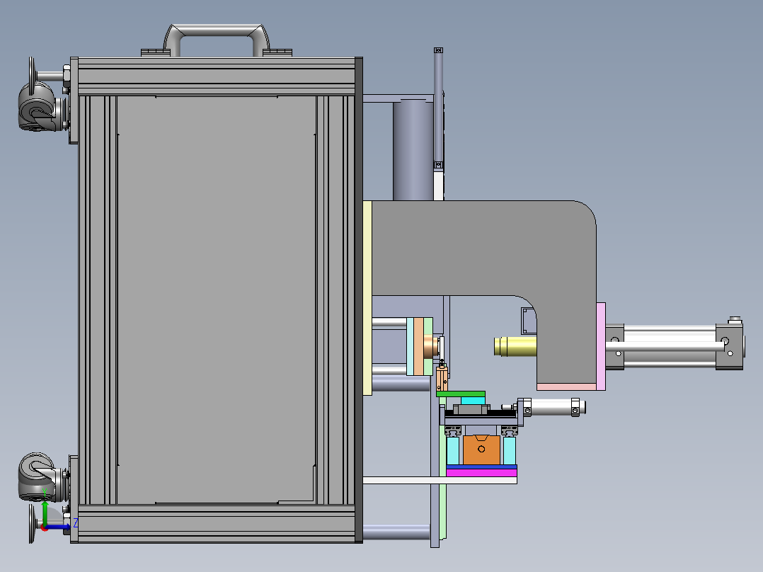 汽车凸轮自动化检测设备sw17可编辑左视图
