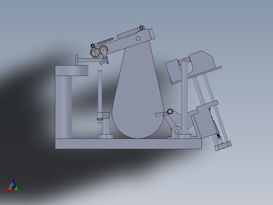 全自动给袋式包装机三维图 二维装配图 部装图 零件图左视图