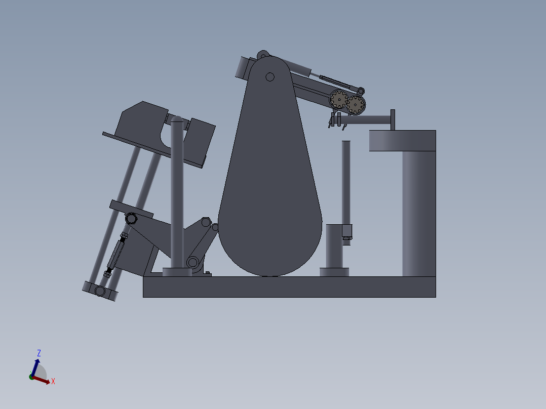 全自动给袋式包装机三维图 二维装配图 部装图 零件图右视图