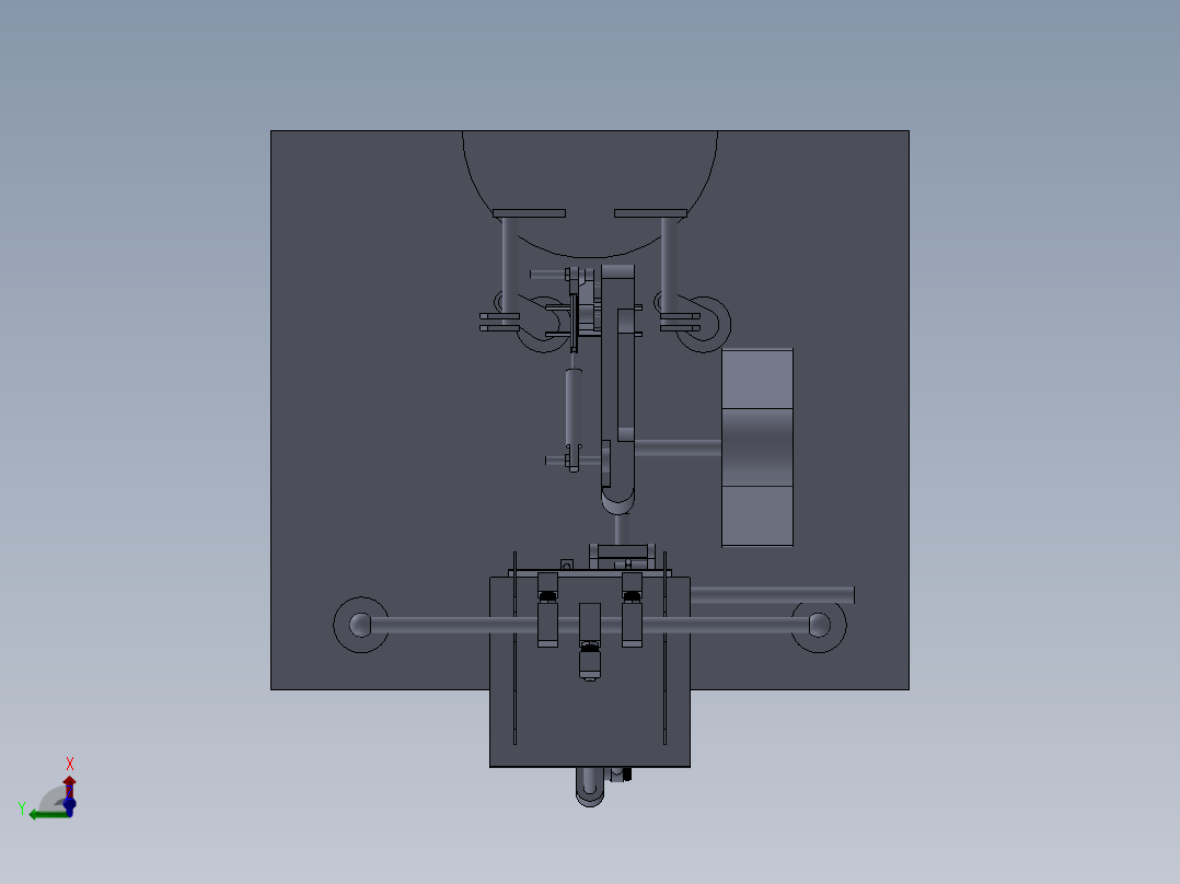 全自动给袋式包装机三维图 二维装配图 部装图 零件图俯视图