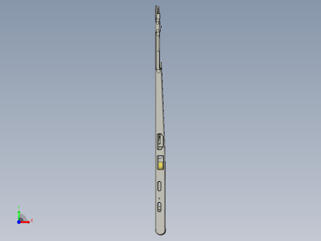 包胶版笔记本外壳铣侧孔程序模型前视图