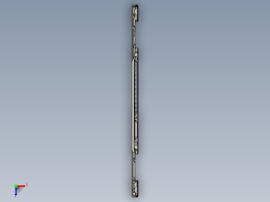 包胶版笔记本外壳铣侧孔程序模型俯视图