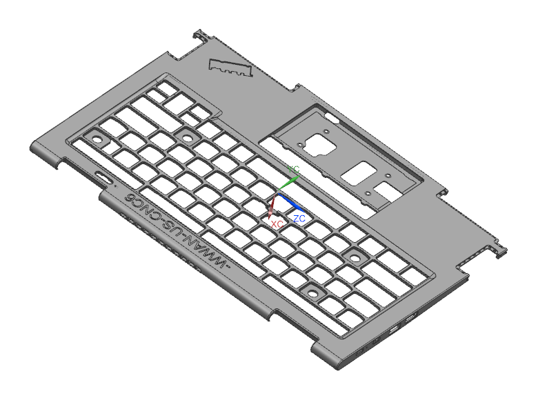 包胶版笔记本外壳铣侧孔程序模型