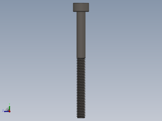 Screw_DIN_912_M2.5x30_A2.SLDPRT公制内六角螺钉右视缩略图