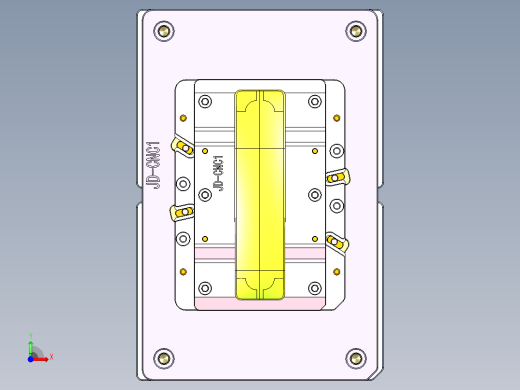 音响后盖铣外观面治具模型前视缩略图