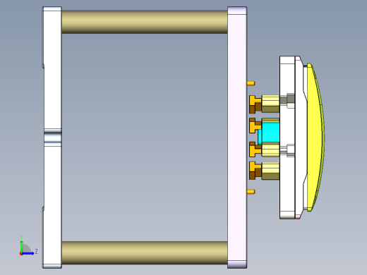 音响后盖铣外观面治具模型左视缩略图