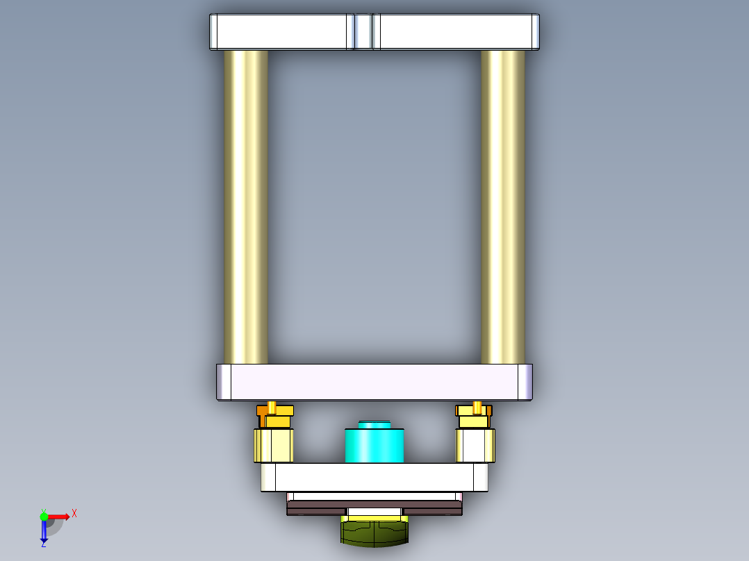 音响后盖铣外观面治具模型俯视图