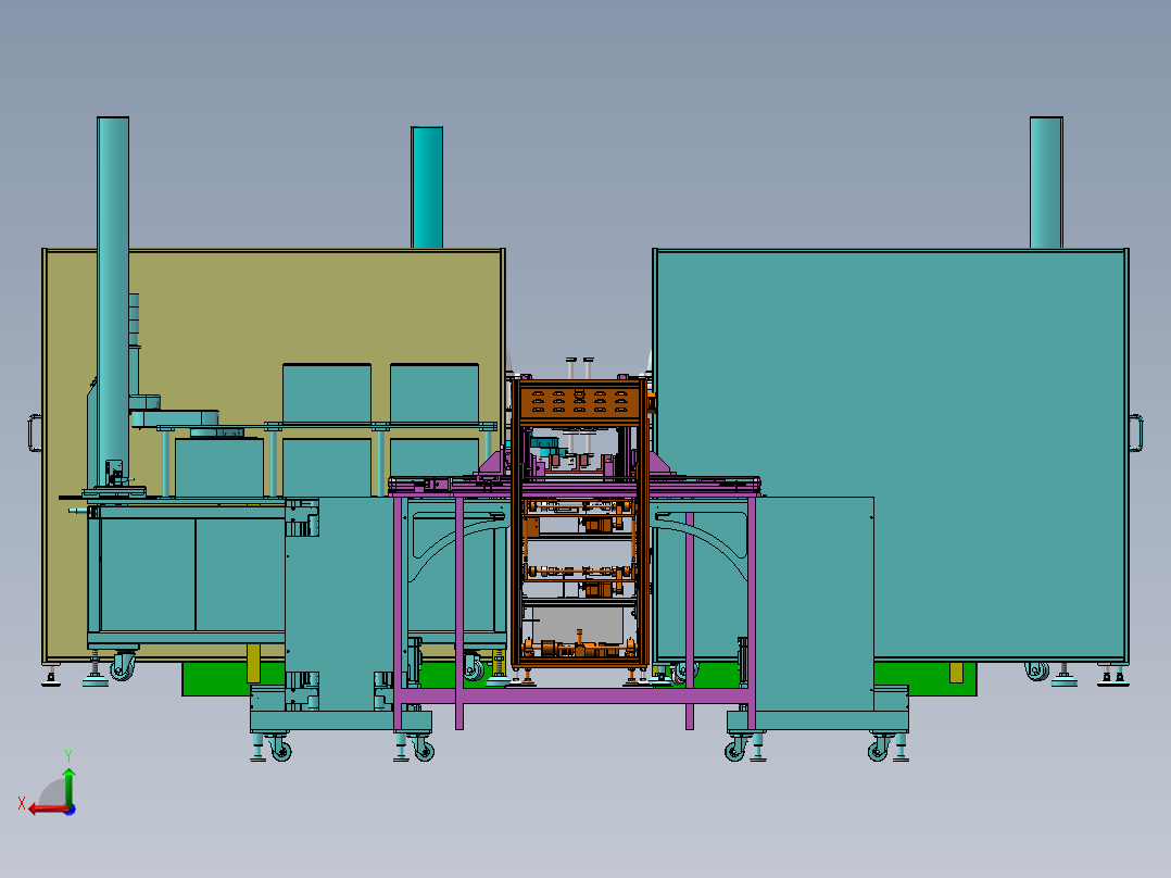 CPU测试自动化线体sw16后视图