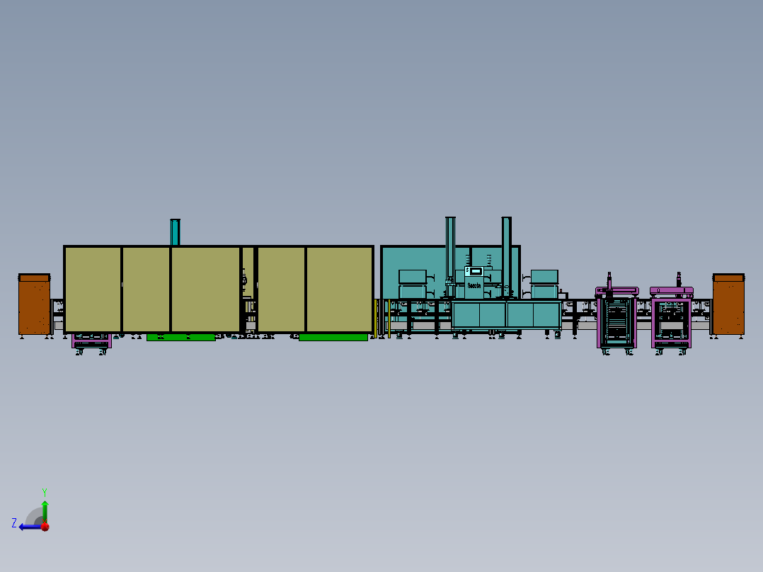 CPU测试自动化线体sw16右视图