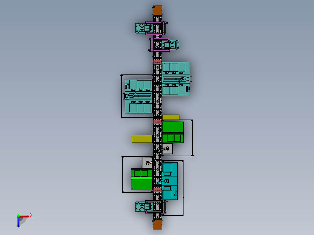 CPU测试自动化线体sw16俯视图