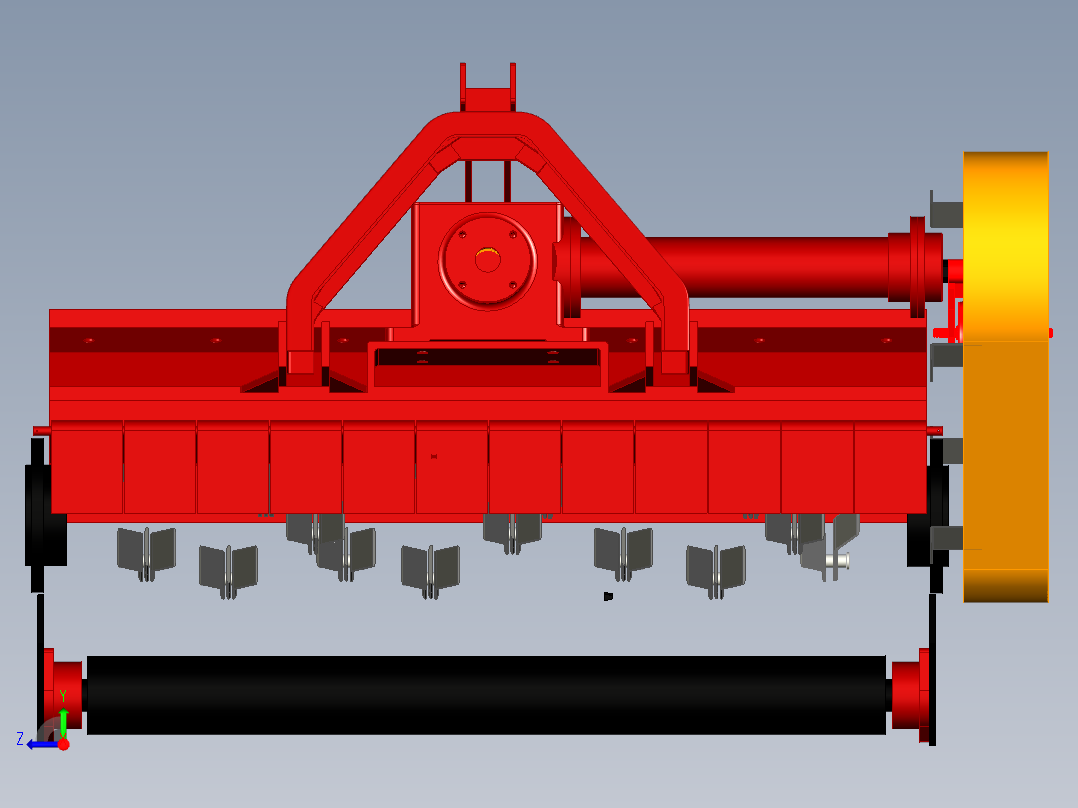 玉米秸秆还田机右视图