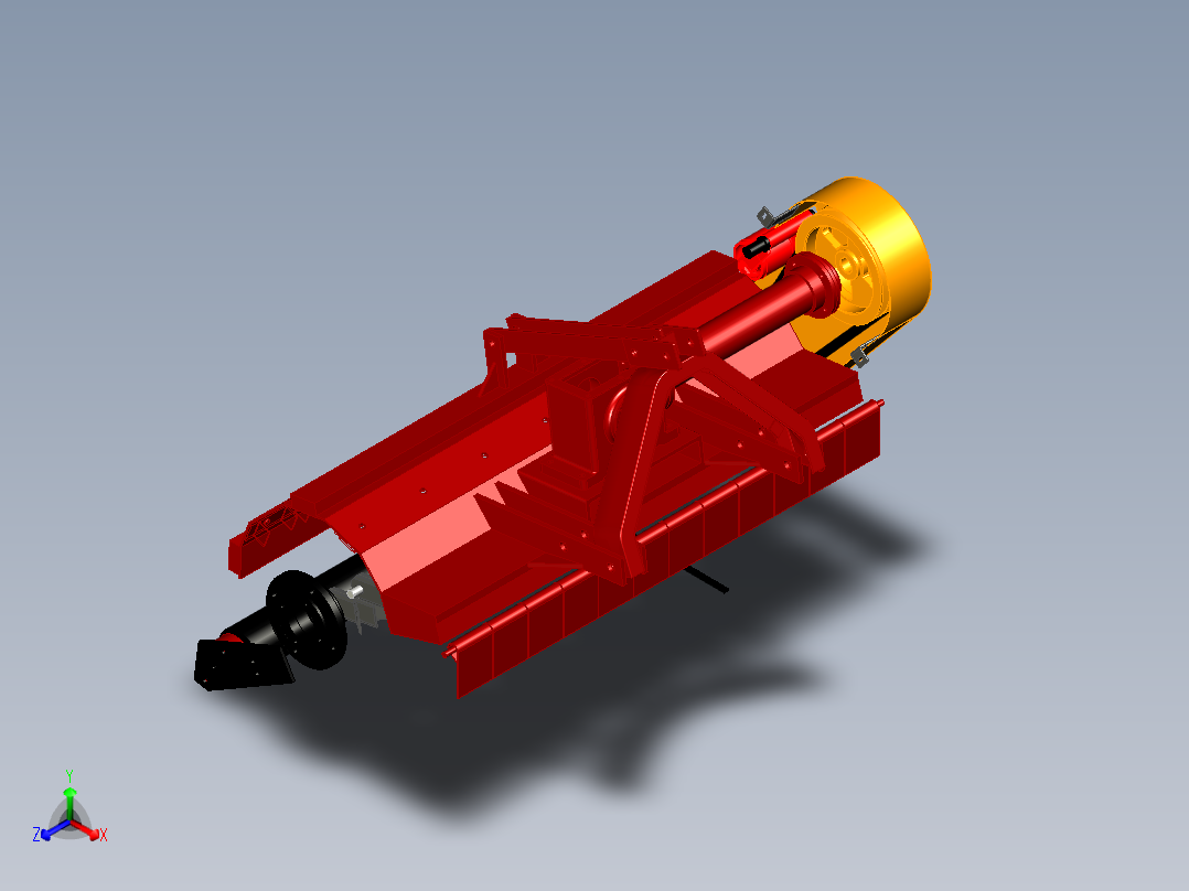 玉米秸秆还田机正等轴测图