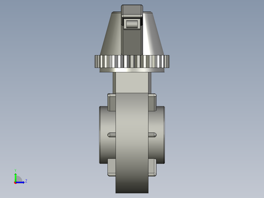 UPVC手柄式蝶阀_DN-40左视图