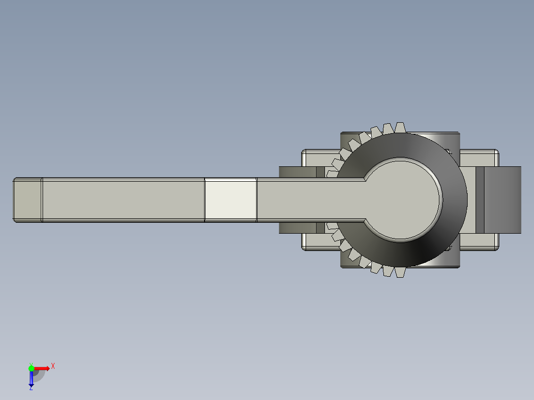 UPVC手柄式蝶阀_DN-40俯视图