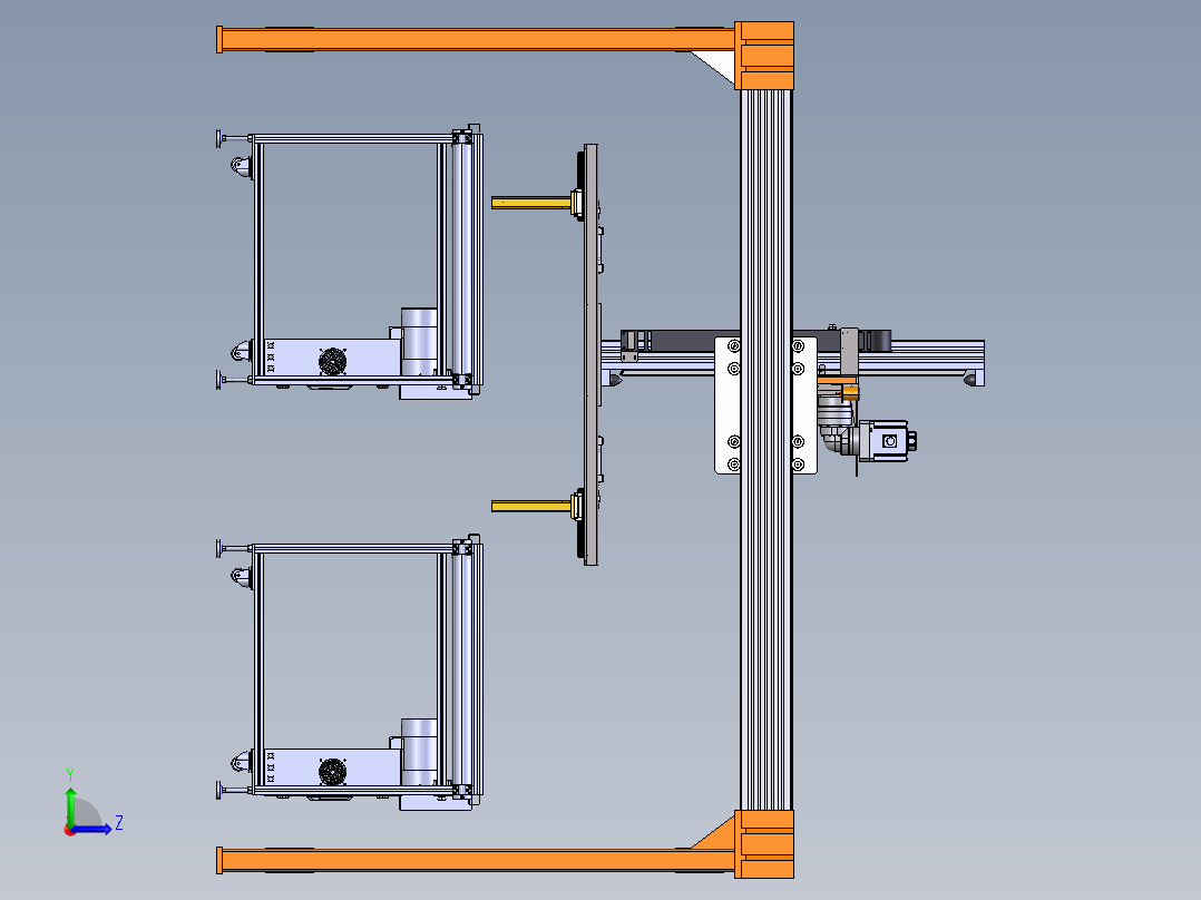 龙门桁架式取料机械手左视图