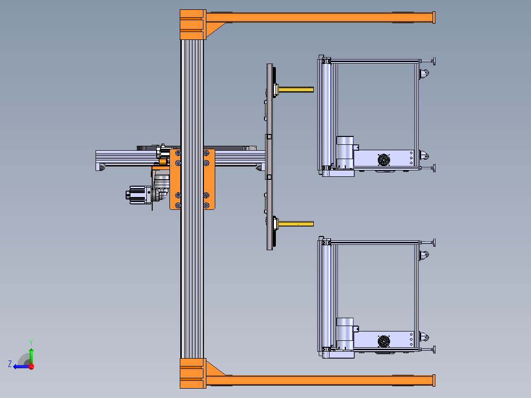 龙门桁架式取料机械手右视图