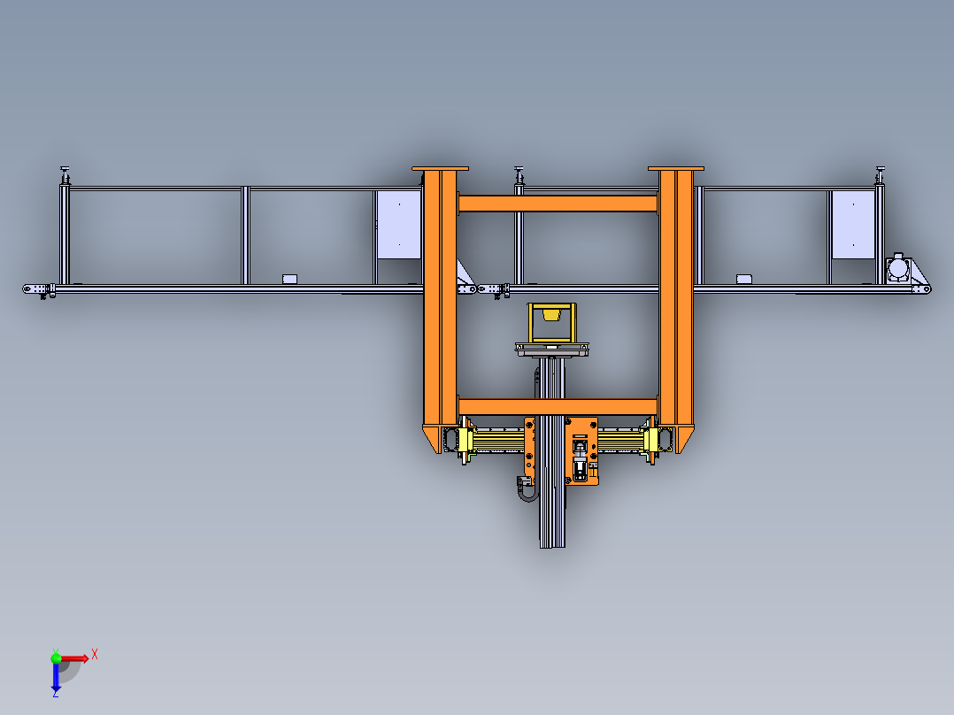 龙门桁架式取料机械手俯视图