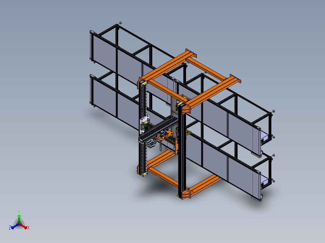 龙门桁架式取料机械手正等轴测图