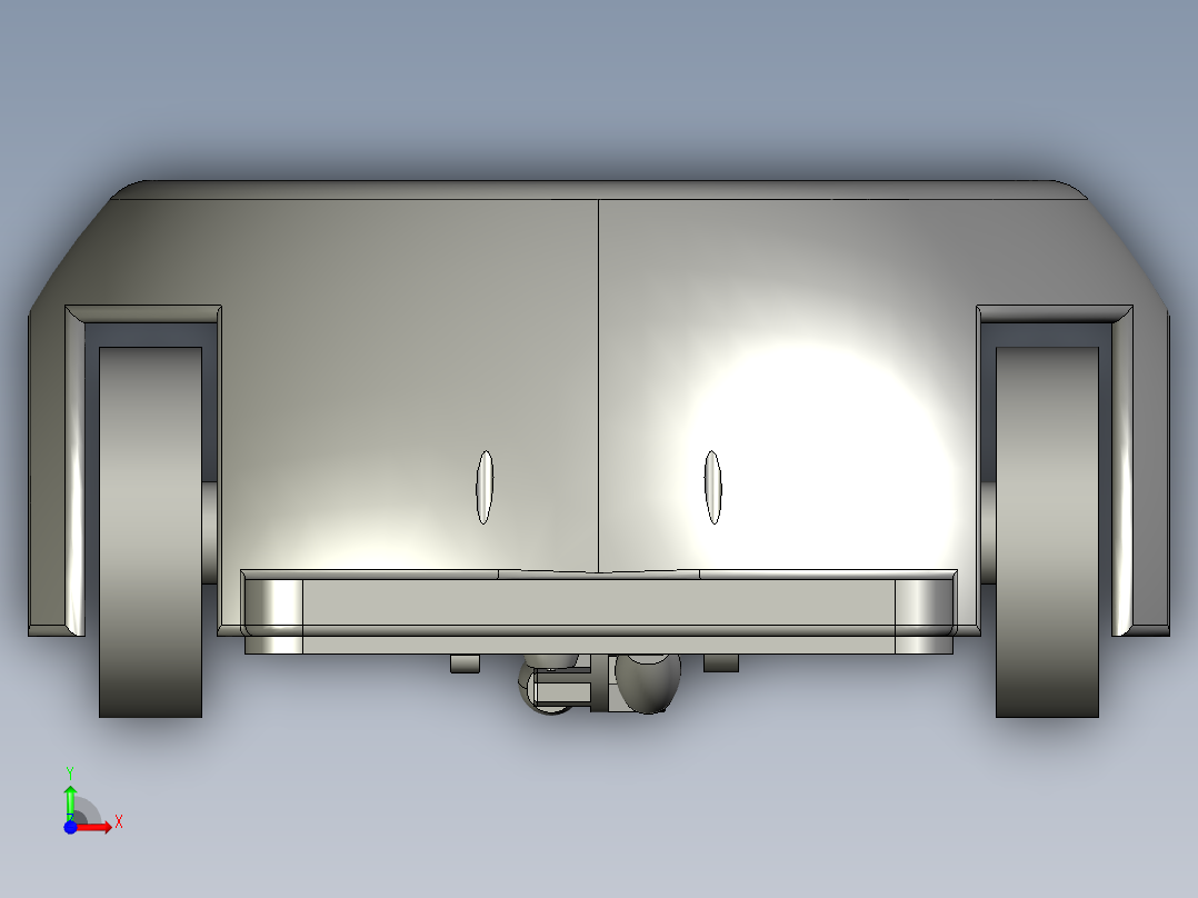 平板安全机构的小型搬运车前视图