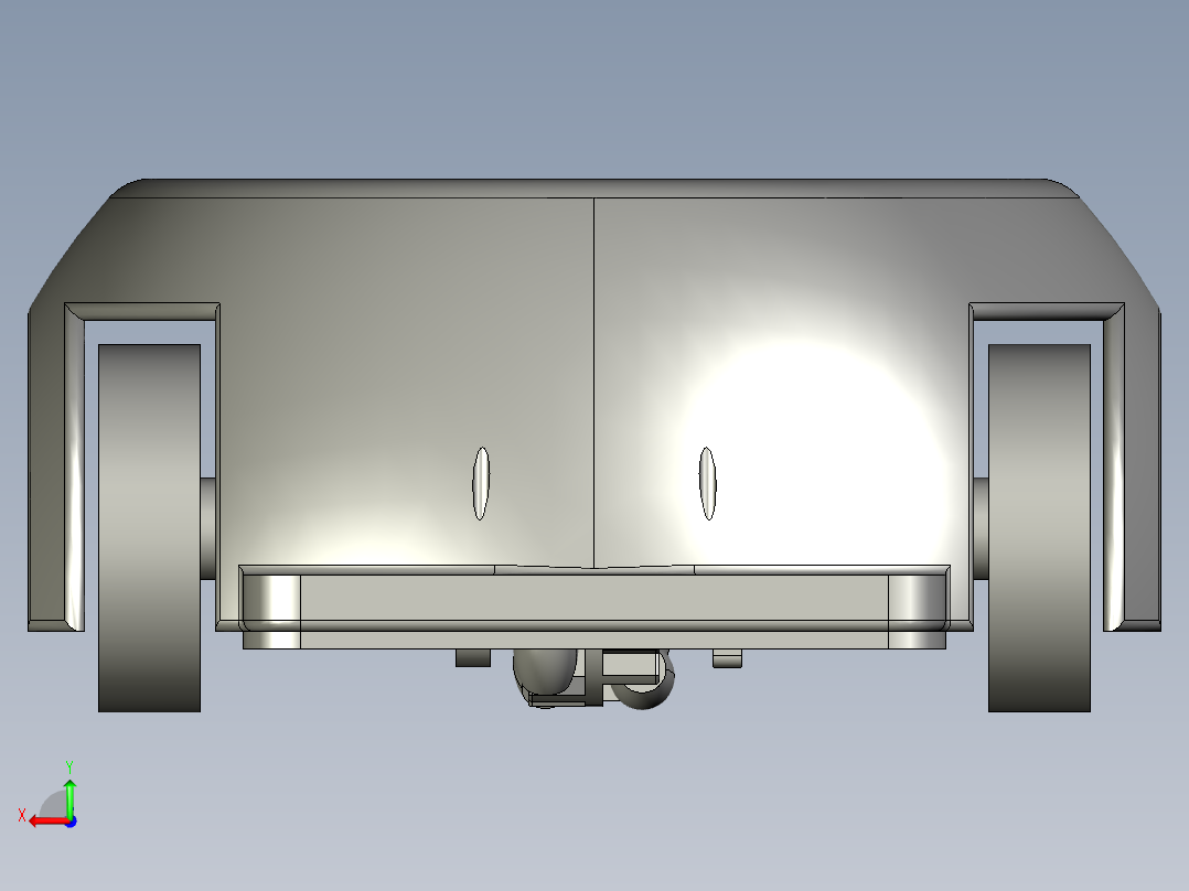 平板安全机构的小型搬运车后视图