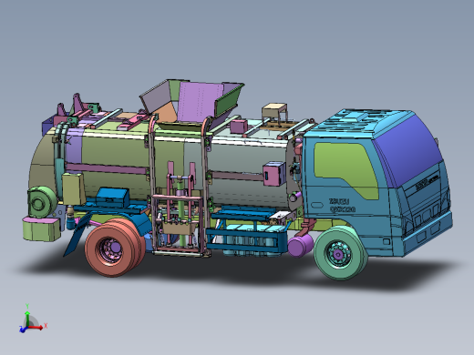 餐厨泔水垃圾车总体三维
