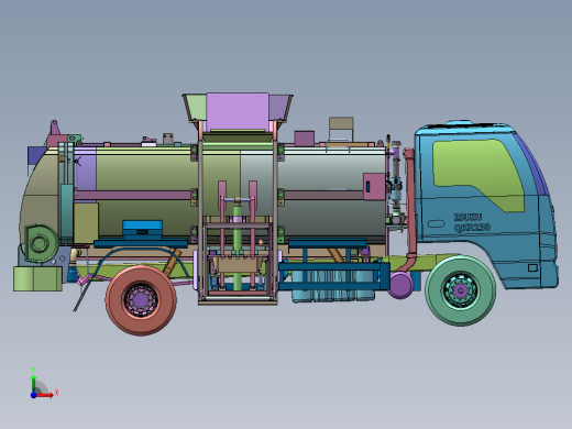 餐厨泔水垃圾车总体三维前视缩略图