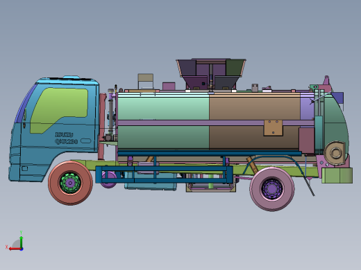 餐厨泔水垃圾车总体三维后视缩略图