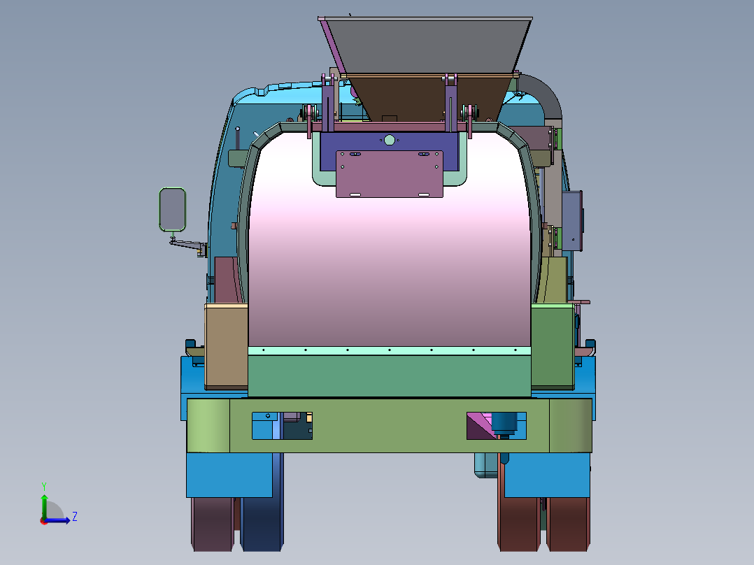 餐厨泔水垃圾车总体三维左视图