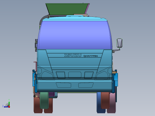 餐厨泔水垃圾车总体三维右视缩略图