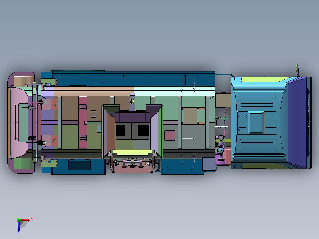 餐厨泔水垃圾车总体三维俯视图