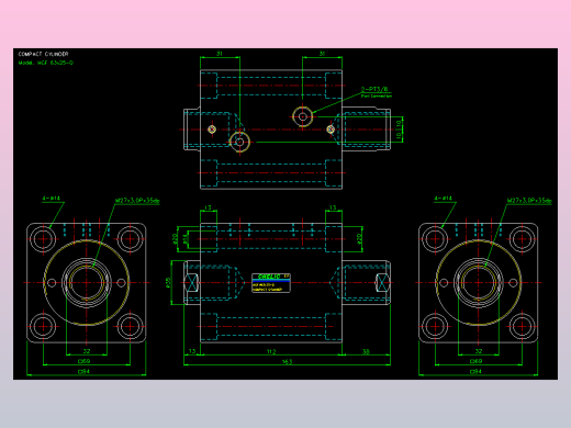 薄型气缸转角下压缸2D-HCF63x25-D