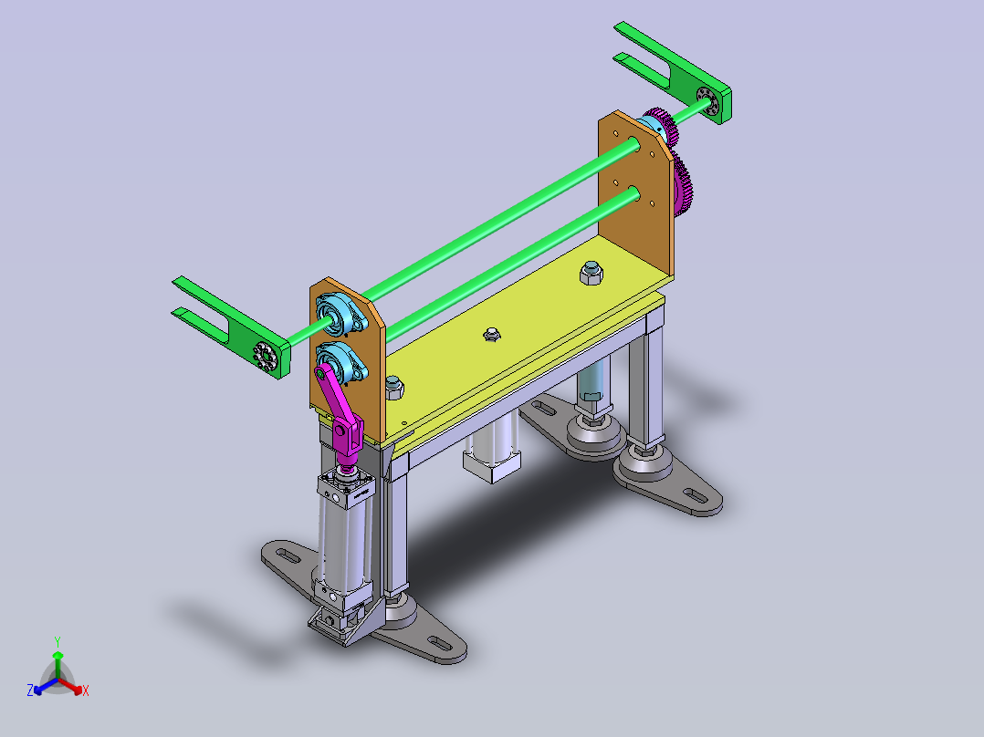 180度翻转装置正等轴测图