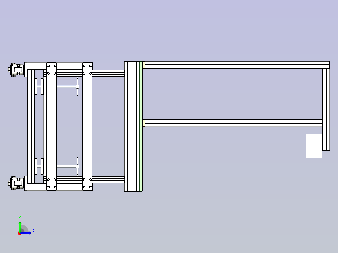 高度可调通用性台架左视图