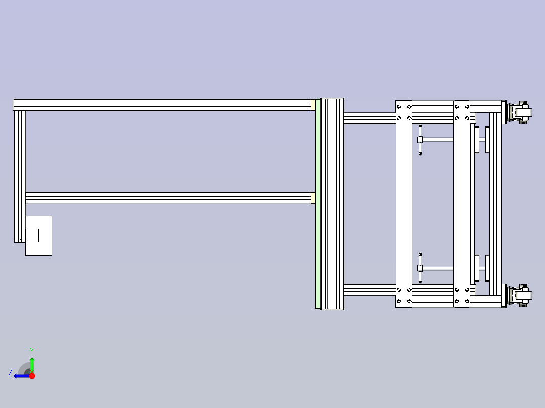 高度可调通用性台架右视图
