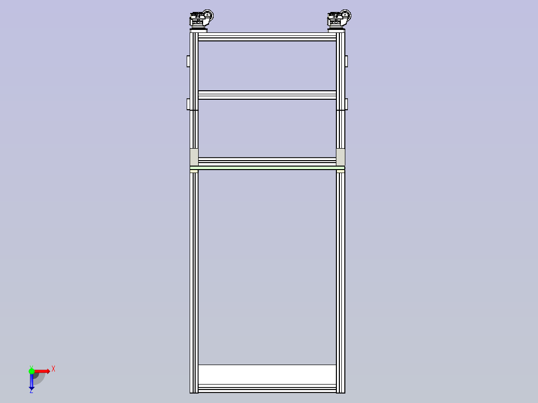 高度可调通用性台架俯视图