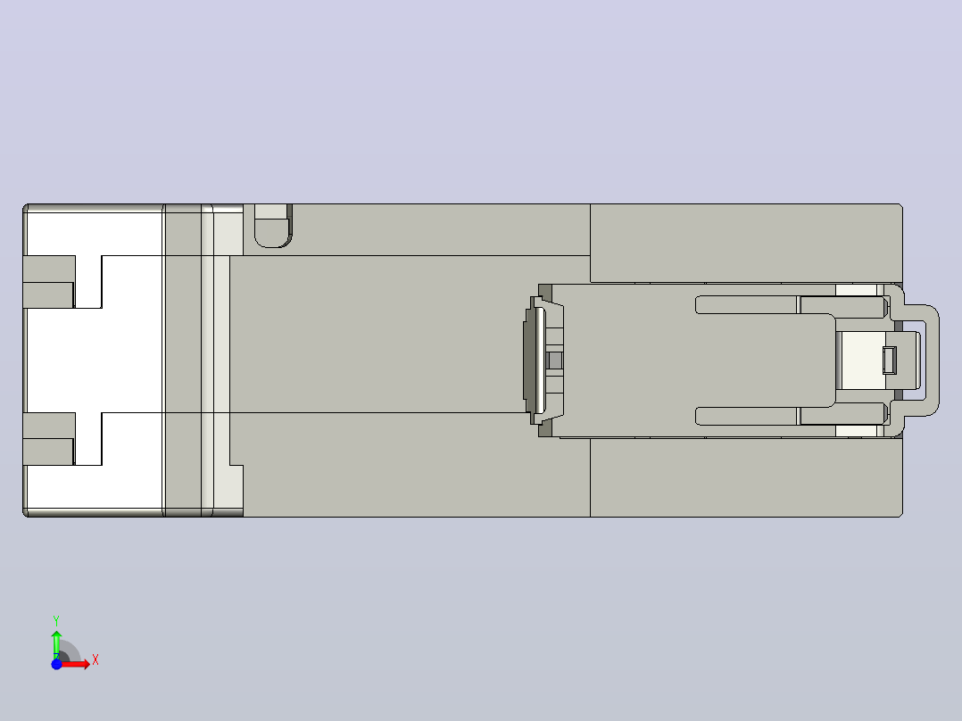 NB8LE-63M 1P&amp;N剩余电流动作断路器三维模型前视图